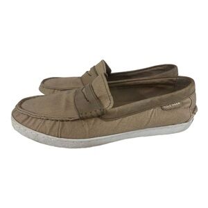 Cole Haan Grand OS Pinched Weekender Tan Canvas Loafer Mens Size 9